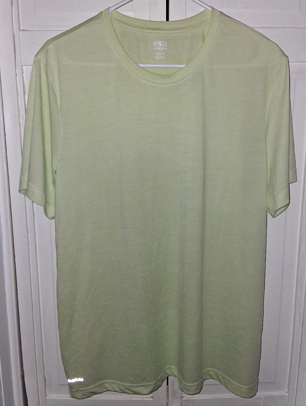 Athletic Works Men's Light Lime Crew Neck Short Sleeve Tee